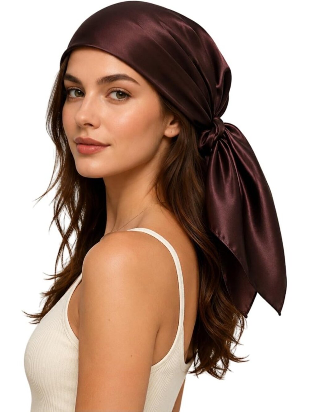 Luxurious 100% Mulberry Silk Head Scarf for Women - 35x35 Inch Square Accessory